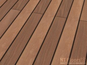 Holz Terrassendiele Cumaru gerillt 21x145mm PRIME KD - Sichtseite fein gerillt - NT Floors Leipzig