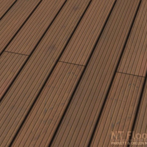 Holz Terrassendiele IPE Systemdiele genutet - PRIME KD mit kopfseitiger Nut-Feder Verbindung zur Endlosverlegung - Sichtseite genutet - NT Floors Leipzig